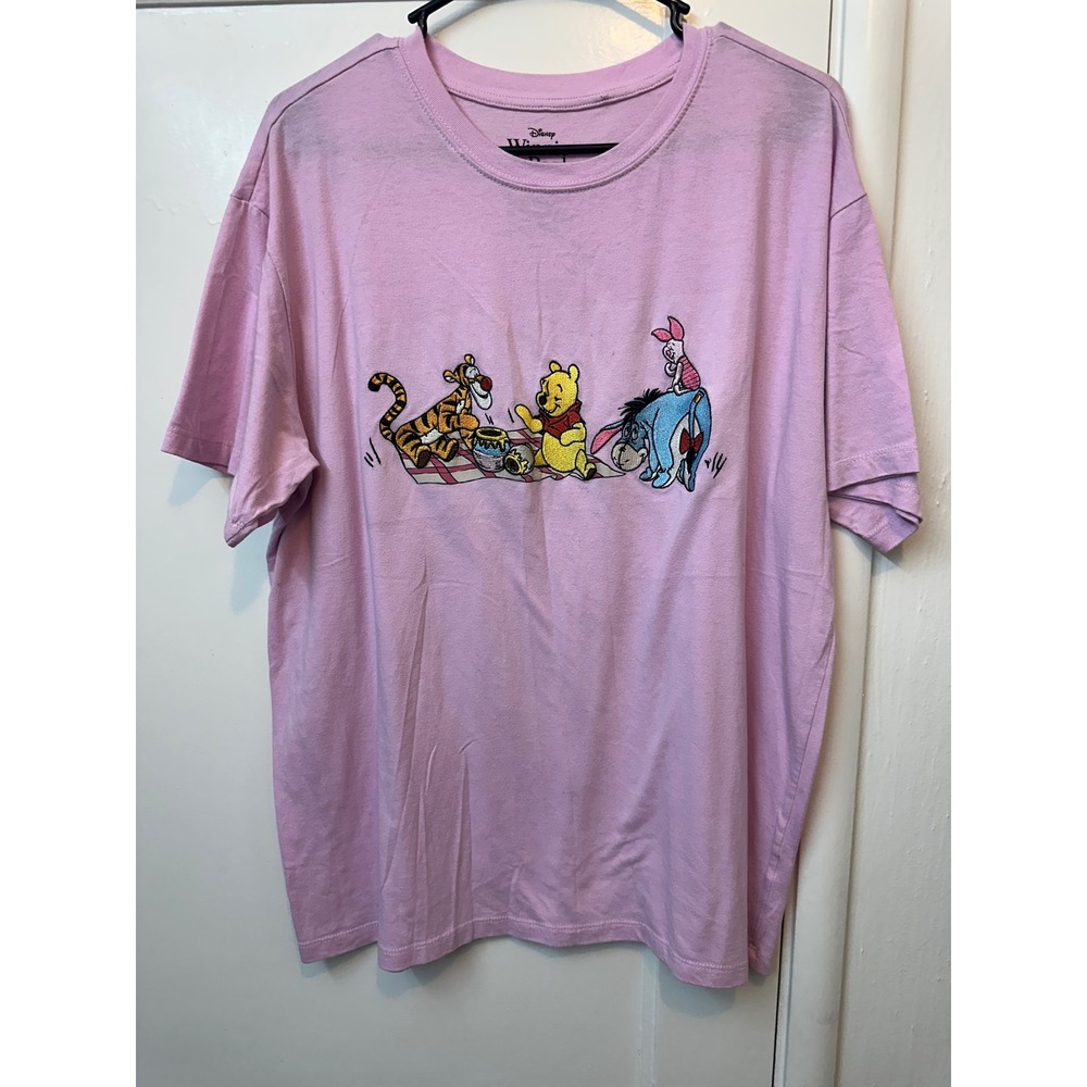 Disney Winnie the Pooh Picnic Graphic T-Shirt Purple XXL Womens Tigger Eeyore